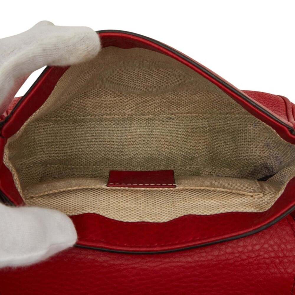 GUCCI Red Leather Shoulder Bag - Picture 8 of 10